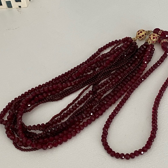 Talbots Ruby bead necklace NWOT - Picture 2 of 6